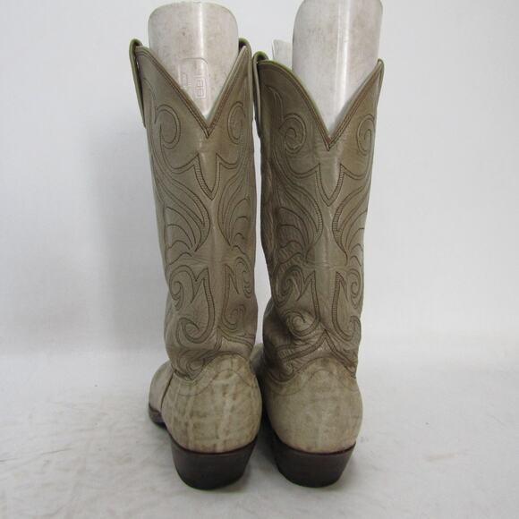 Dan Post Mens Size 9 D Beige Leather Western Cowboy Boots